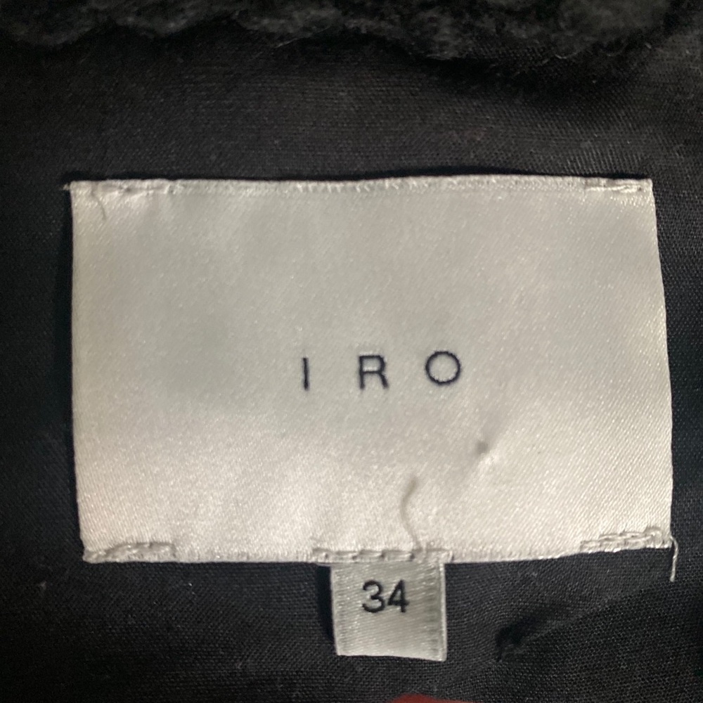 Iro Caty Popcorn Knit Jacket Size 0 Black Boucle … - image 6